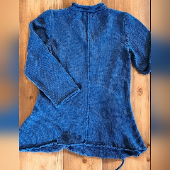 Pure Handknit 100% Cotton Sweater Assymetrical design​​​​ - Picture 2 of 3